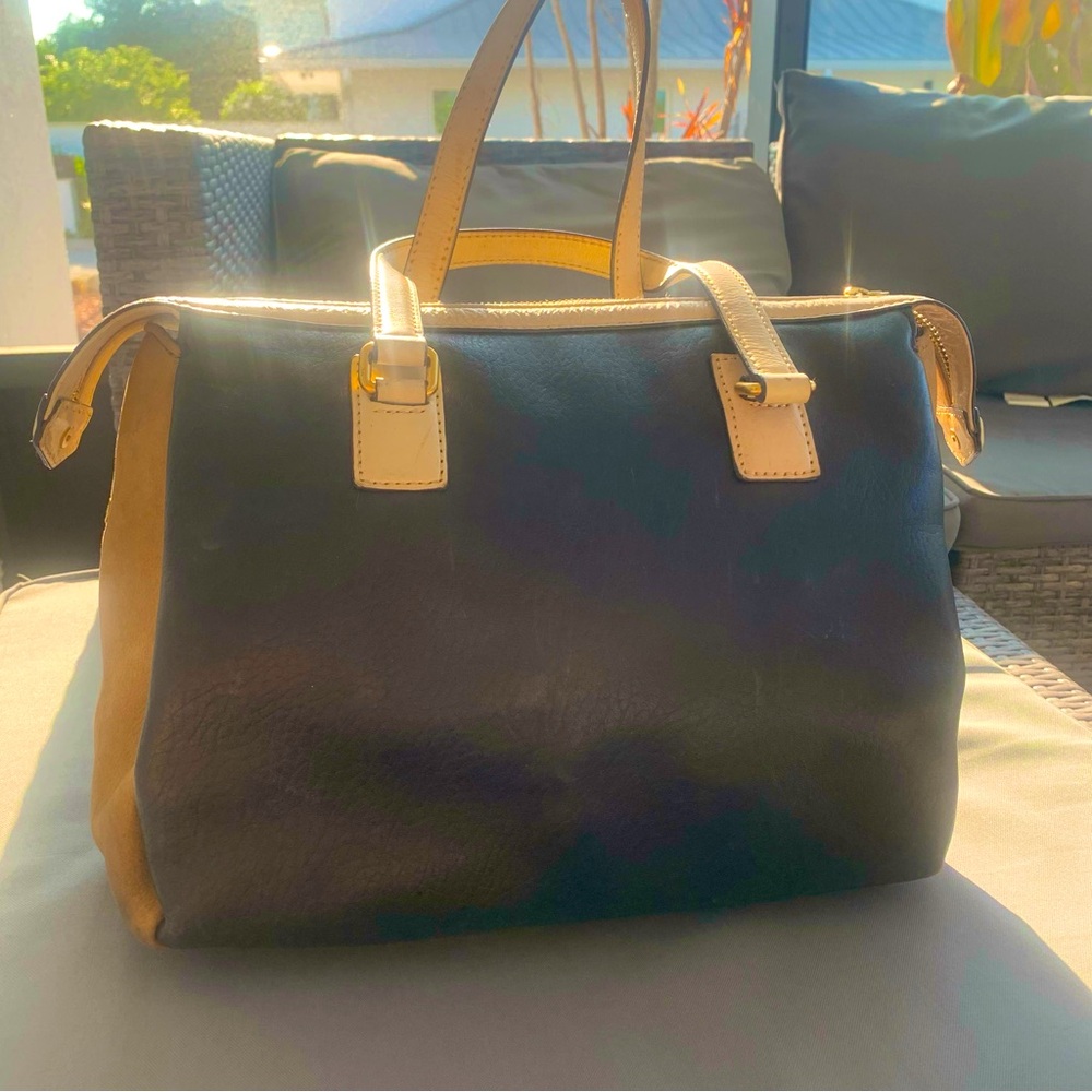 Marc Jacobs Spot On Colorblocked Large Satchel black and brown - Picture 3 of 14